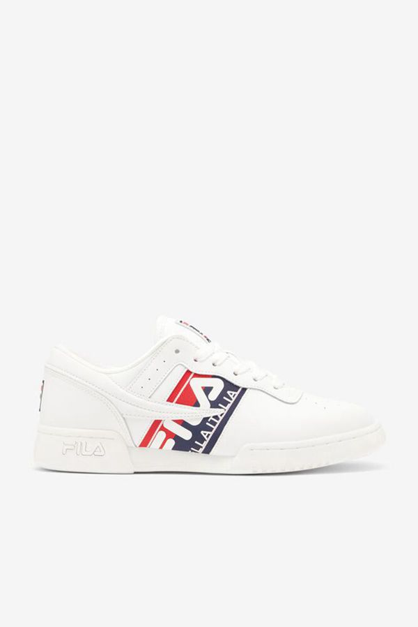 Fila Original Fitness Logo Tape Men's Sneakers - White/Navy/Red,NZ 178-94807